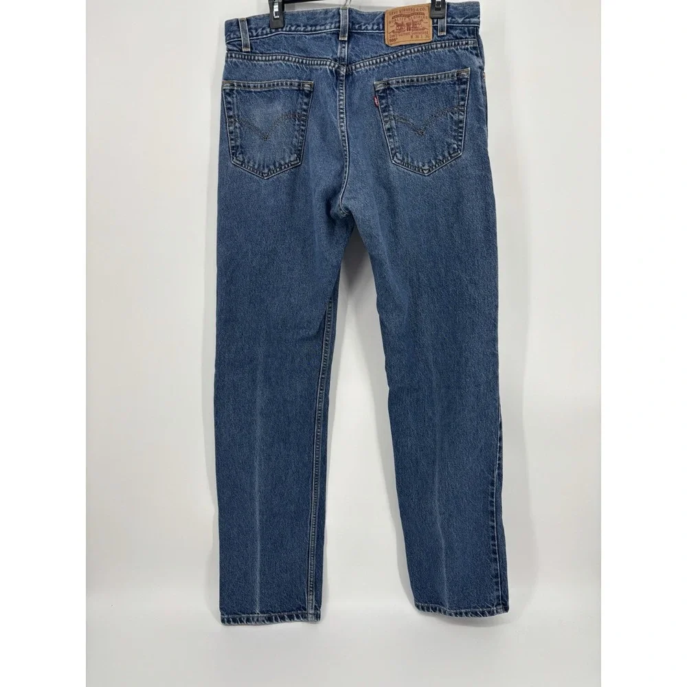 Vtg 1999 Levis 505 Regular Fit Jeans 36x36 Dark Wash Rinse Denim Mexico Y2K 90s